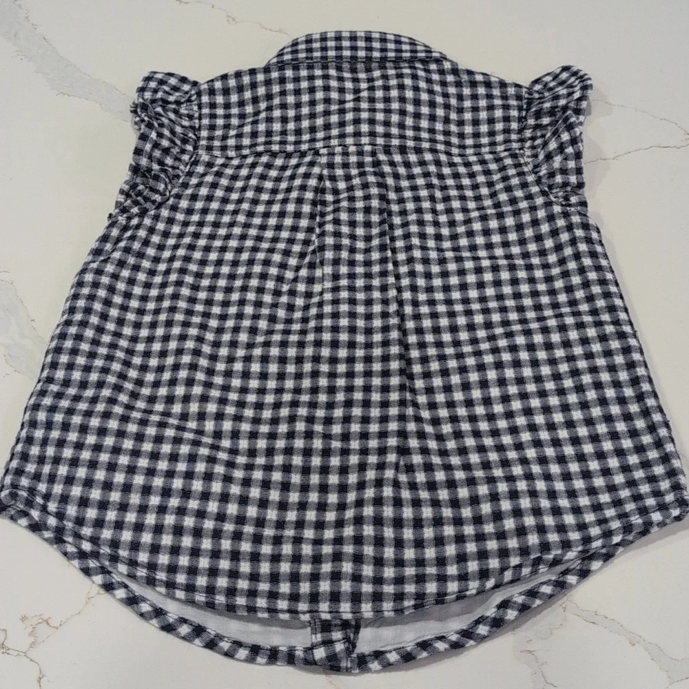 Cat & Jack Navy and White Gingham Shirt